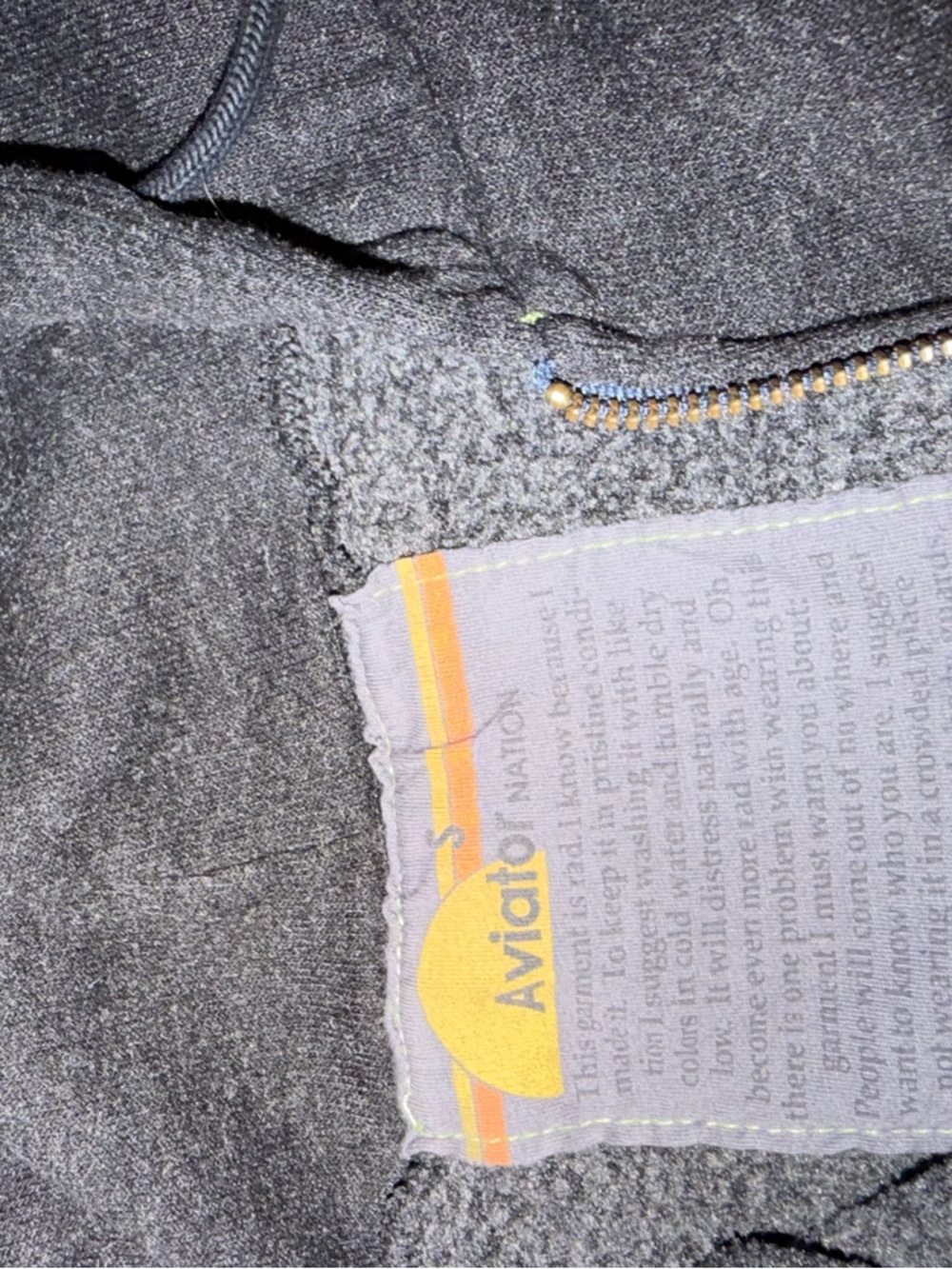 Aviator Nation Charcoal Hoodie with Orange Stripe Accent and matching pants - Picture 3 of 6